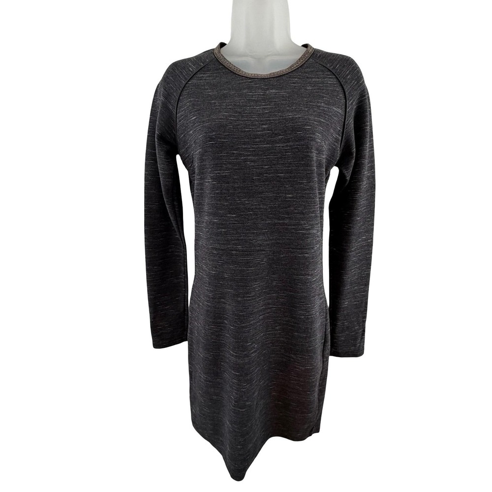 Maison Scotch Boudoir Knit Dress Womens‎ 1 Gray Beaded Neck Long Sleeve Mini NWT
